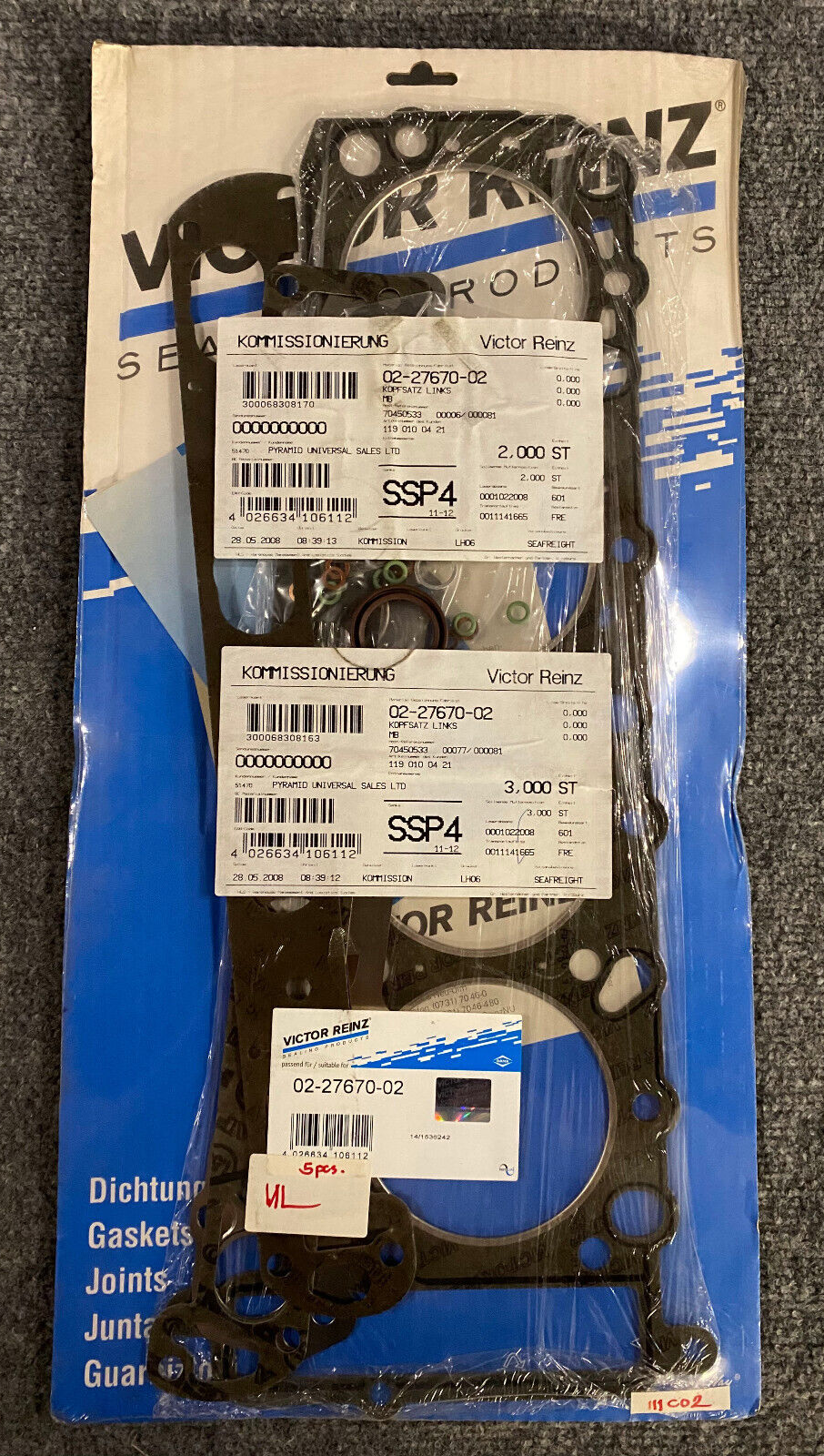 Victor Reinz Cylinder Head Gasket Set - 02-27670-02 - Fits MBZ 500SL 90 - 92
