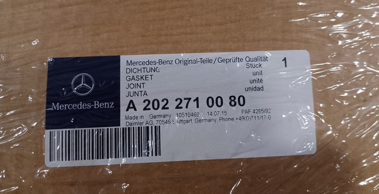 Mercedes-Benz Transmission Case Gasket - A 202 271 00 80 - Fits MBZ 190D & More