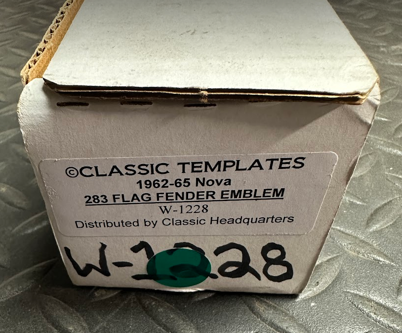 Classic Templates Flag Fender Emblem Template Kit - W-1228 -For Chevy Nova 62-65