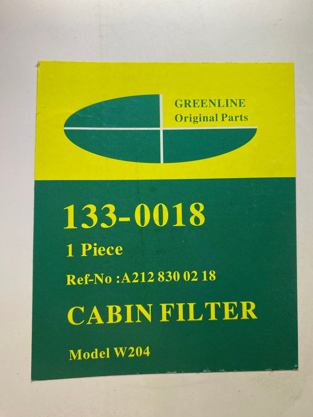 Greenline Cabin Air Filter - 133-0018 - Fits MBZ C250 / CLS550 / E400 & Others
