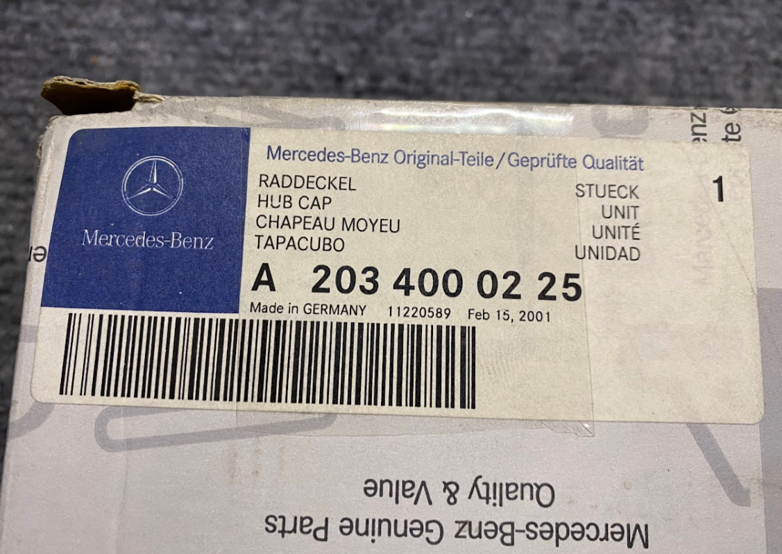 Mercedes-Benz Hub Cap - A 203 400 02 25 - MBZ C230, C280, C350, C55 AMG & More