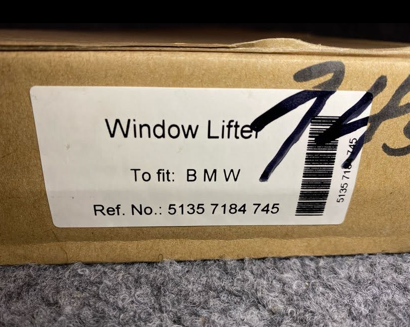 Window Regulator; Rear LH - 51 35 7 184 745 - Fits BMW 528i, 530i, 535i & More