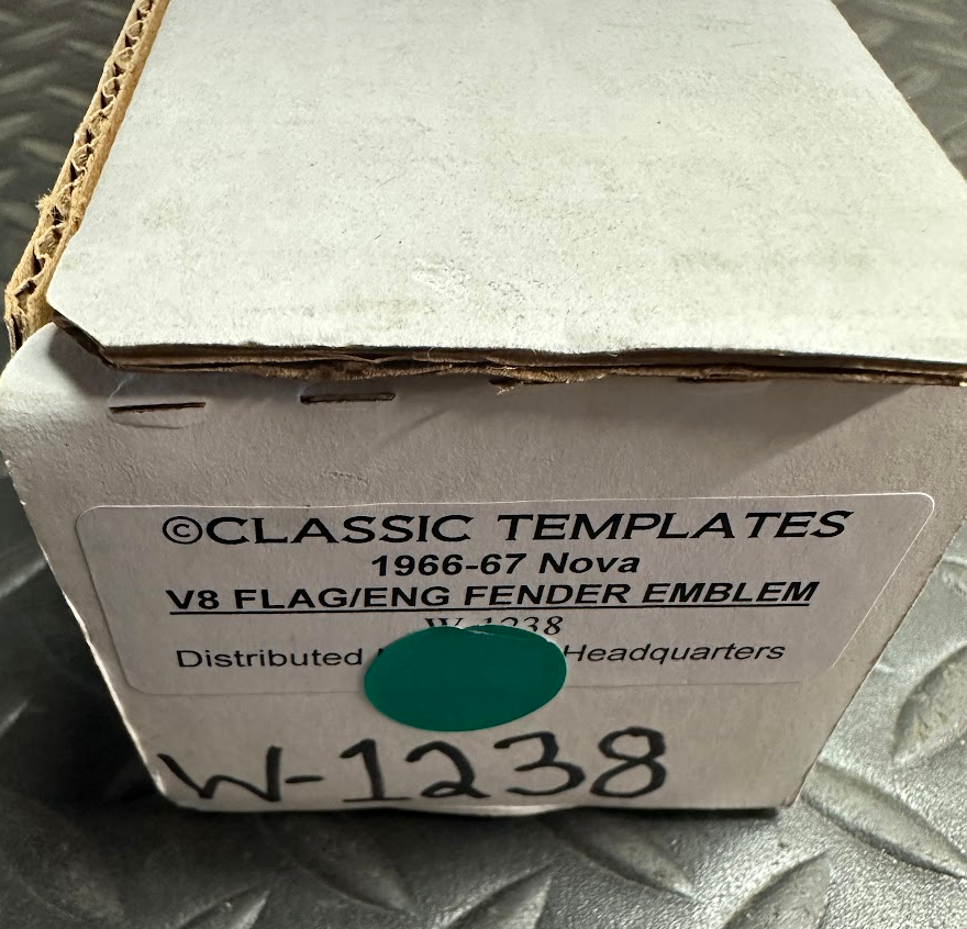 Classic Templates STD V8 Fender Flag/Eng. Emblem Template Kit - W-1238 -For Nova