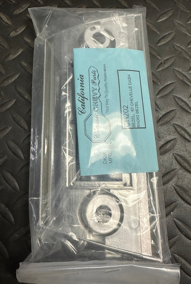 DKM MFG, INC. Dash Radio Bezel - CH202 - For Chevrolet Chevelle 1967