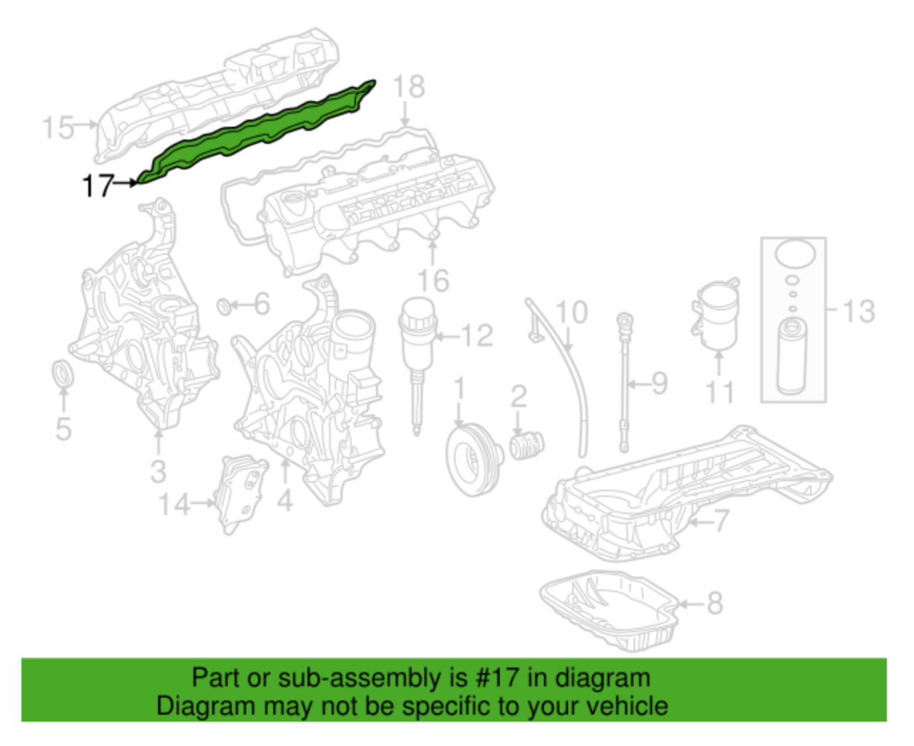 Mercedes-Benz Eng. Valve Cover Gasket - 113-016-03-21 - For MBZ 1998-2011