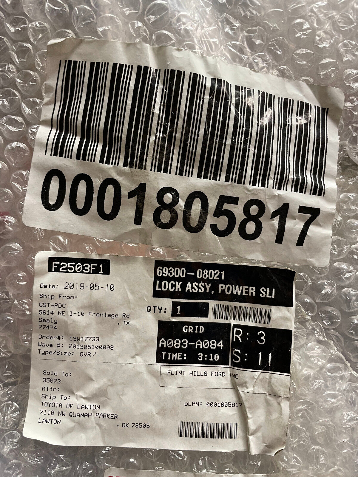 Toyota LH Power Sliding Door Lock Assy -6930008021- For Toyota Sienna