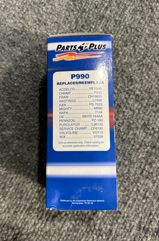 Parts Plus Engine Oil Filter - P990 / PG6135 - Fits Chrysler, Jeep, Ram & More