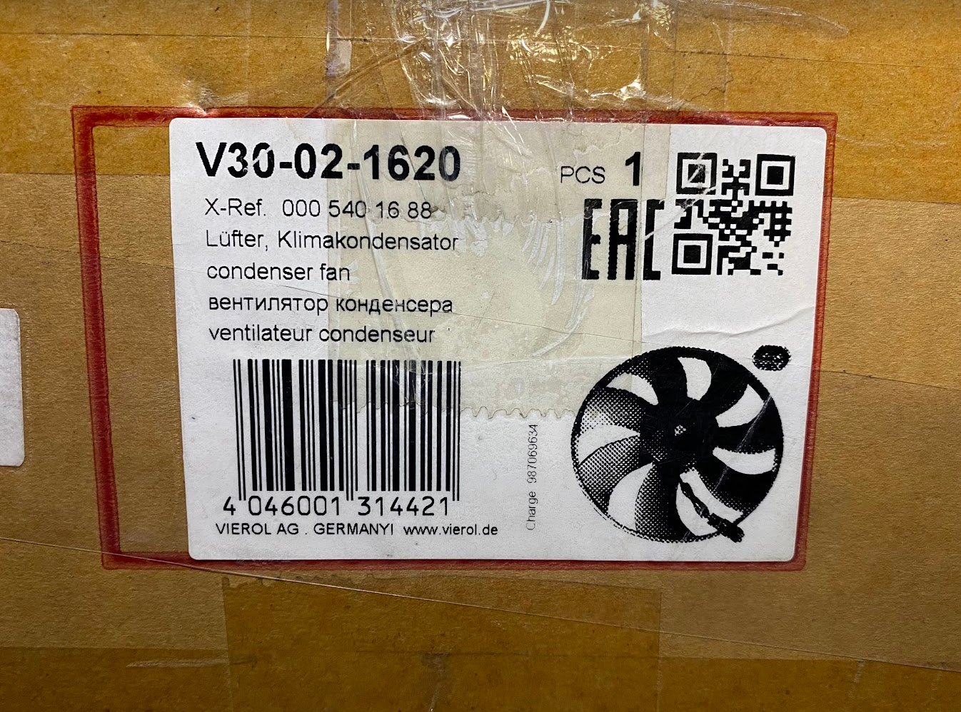 Vemo Eng. Cooling Fan Assy - V30-02-1620 - For Mercedes-Benz SLK320, C280 & More