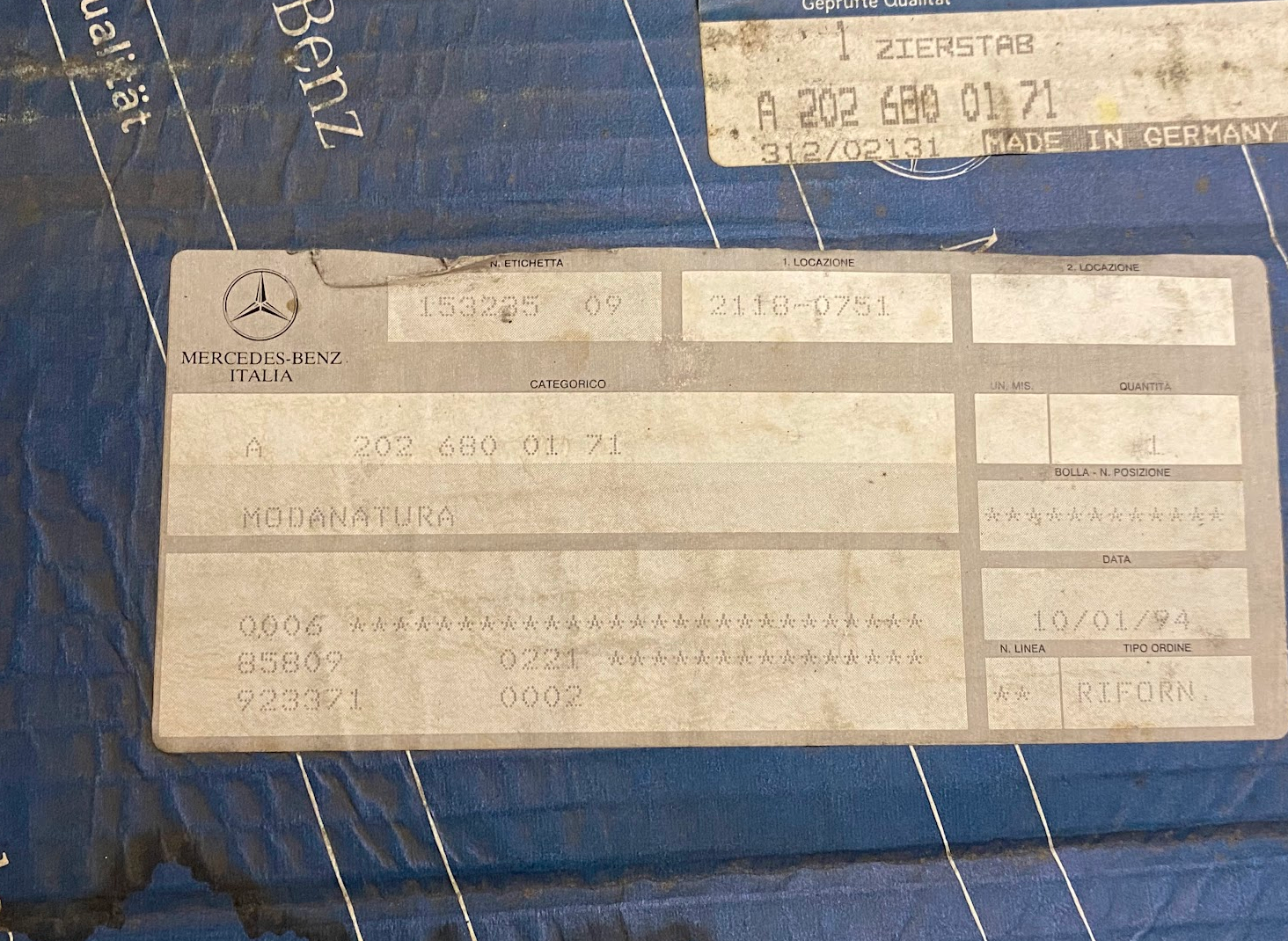 Mercedes-Benz Zebrano Wood Molding - A 202 680 01 71 - Fits MBZ C-Class 1994-00