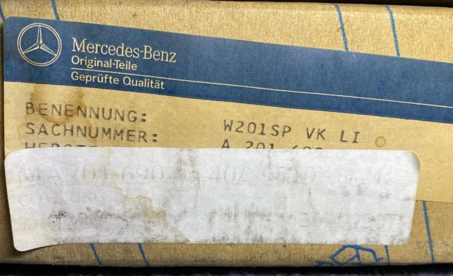 Mercedes-Benz LH Front Fender Panel - 2016900340 - Fits W201 190E 2.3-16 86-87