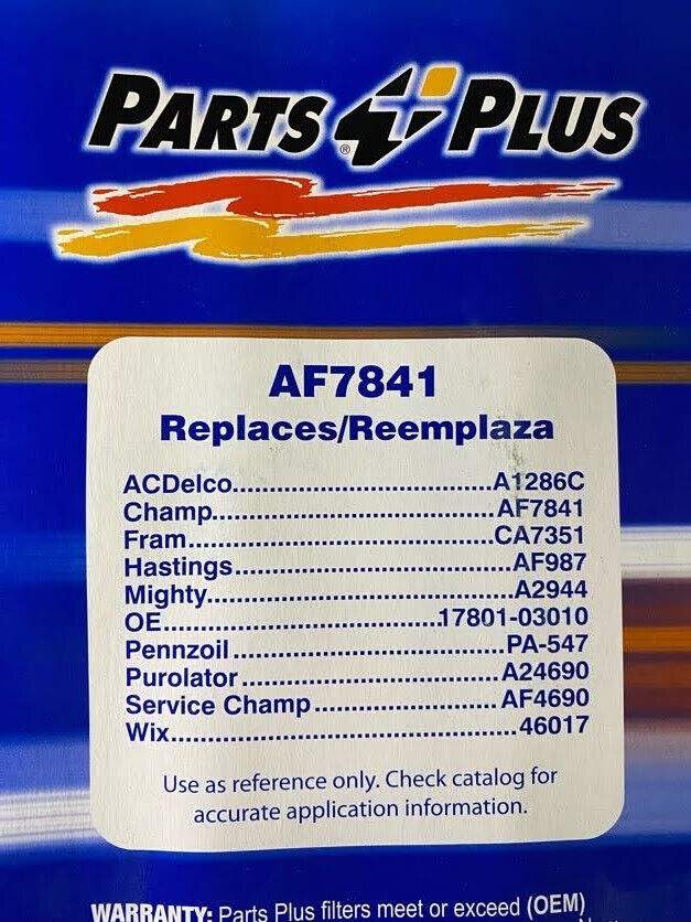 Parts Plus Air Filter - AF7841 - For TY Celica / Sienna & Lexus RX300 & Others