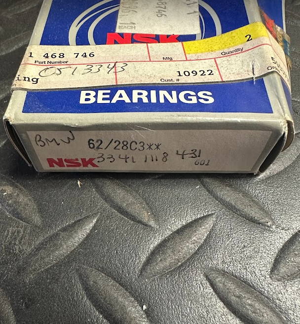 NSK Grooved Ball Bearing - 33411118431 / 33 41 1 118 431 - Fits BMW 320i 77-83