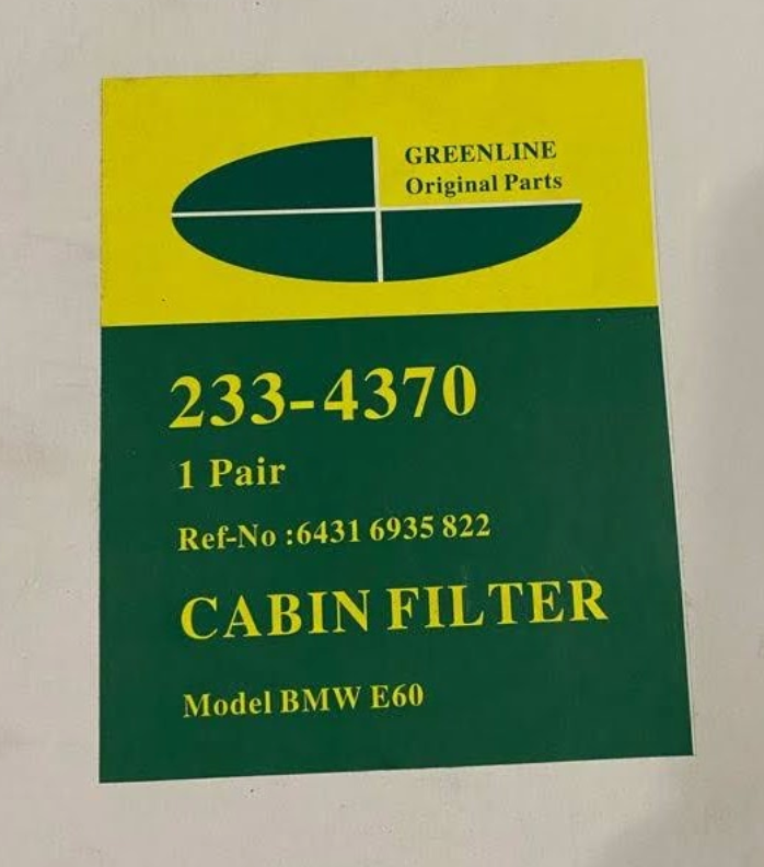 Greenline Cabin Air Filter Set - 233-4370 - Fits BMW 525i, 530i, 545i & More