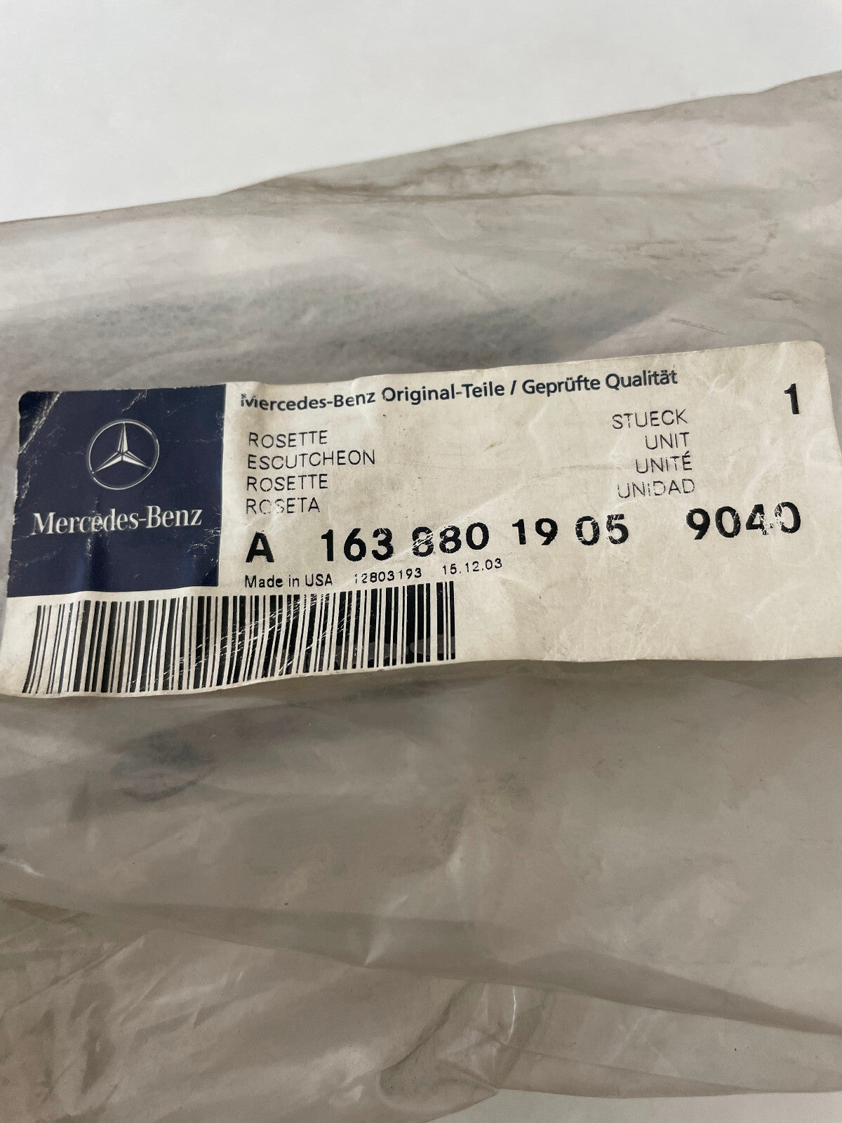Mercedes-Benz Rear Bumper LH Side Cover - 163-880-19-05 - For MBZ ML500 & ML350