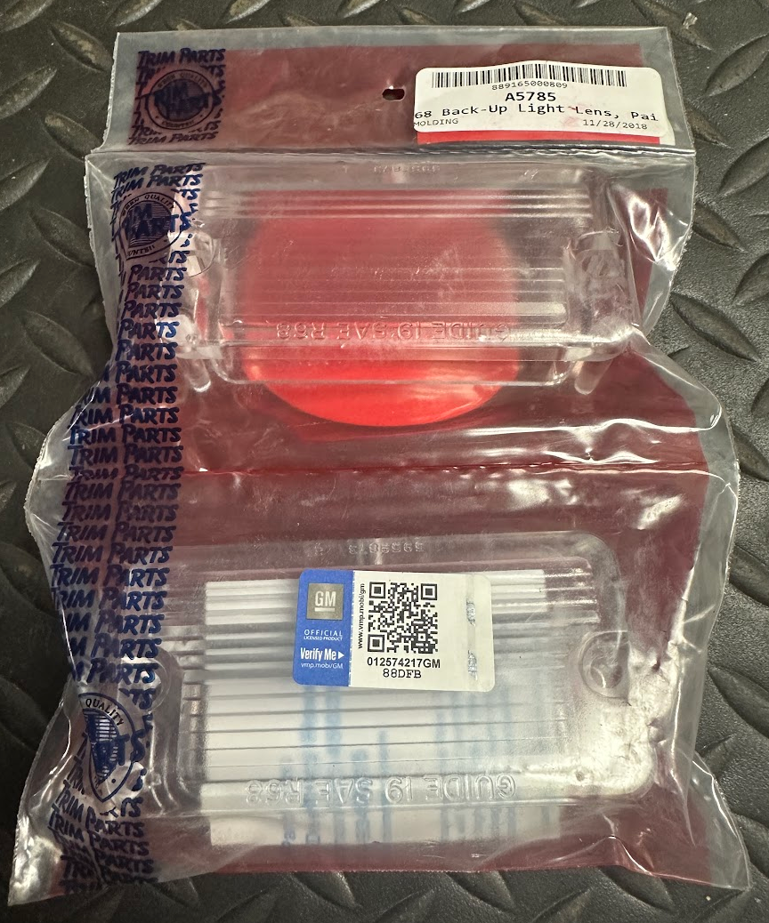 Trim Parts Back Up Lenses - A5785 - For Chevrolet Corvette 1968