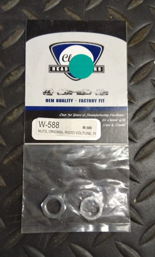 CHQ Classic Headquarters Original Radio Nuts - W-588 - For Chevy Camaro 1967-72