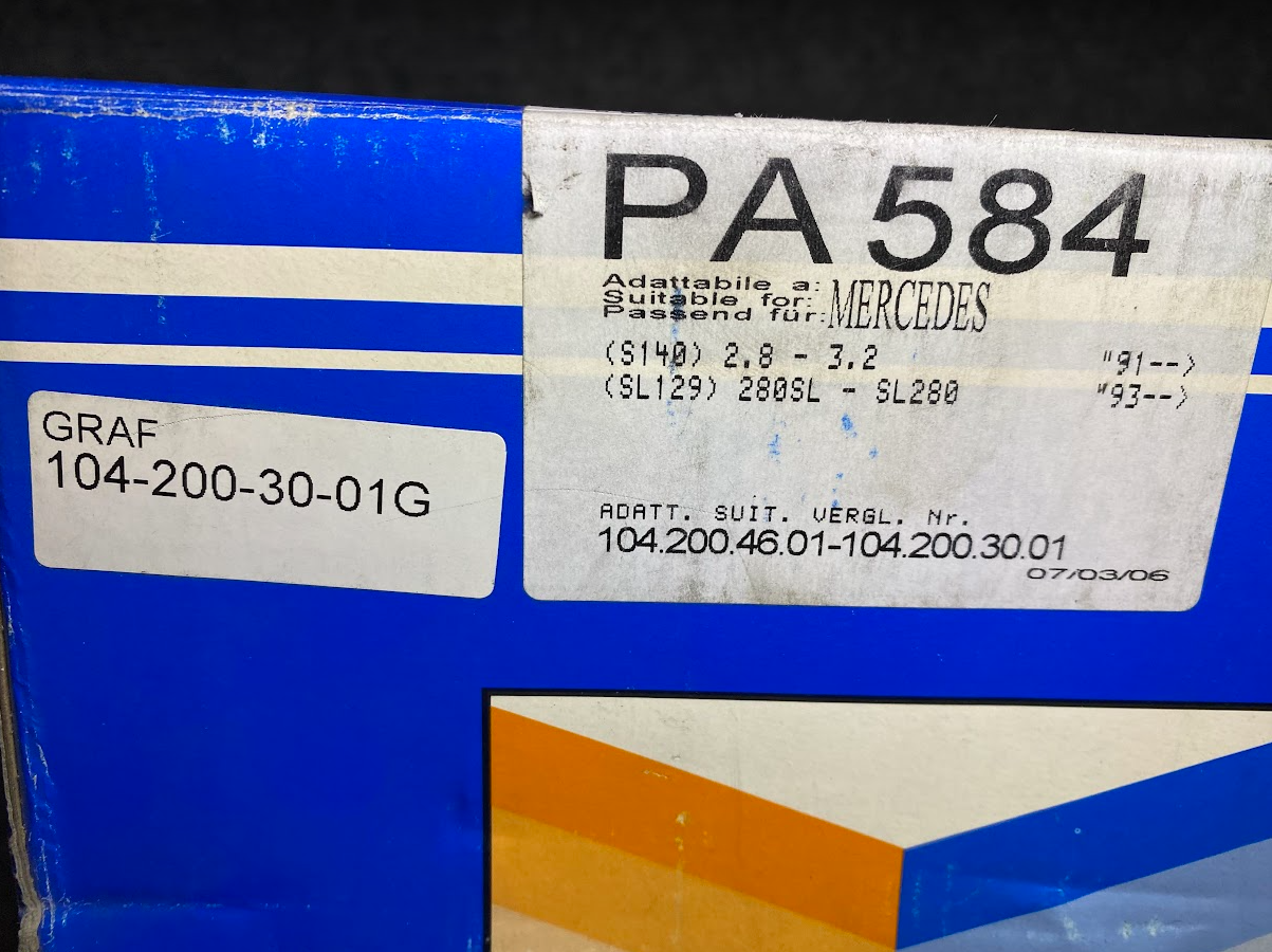 Graf Water Pump - PA584 / 104-200-30-01 - Fits MBZ S320 & 300 SE 1992-96