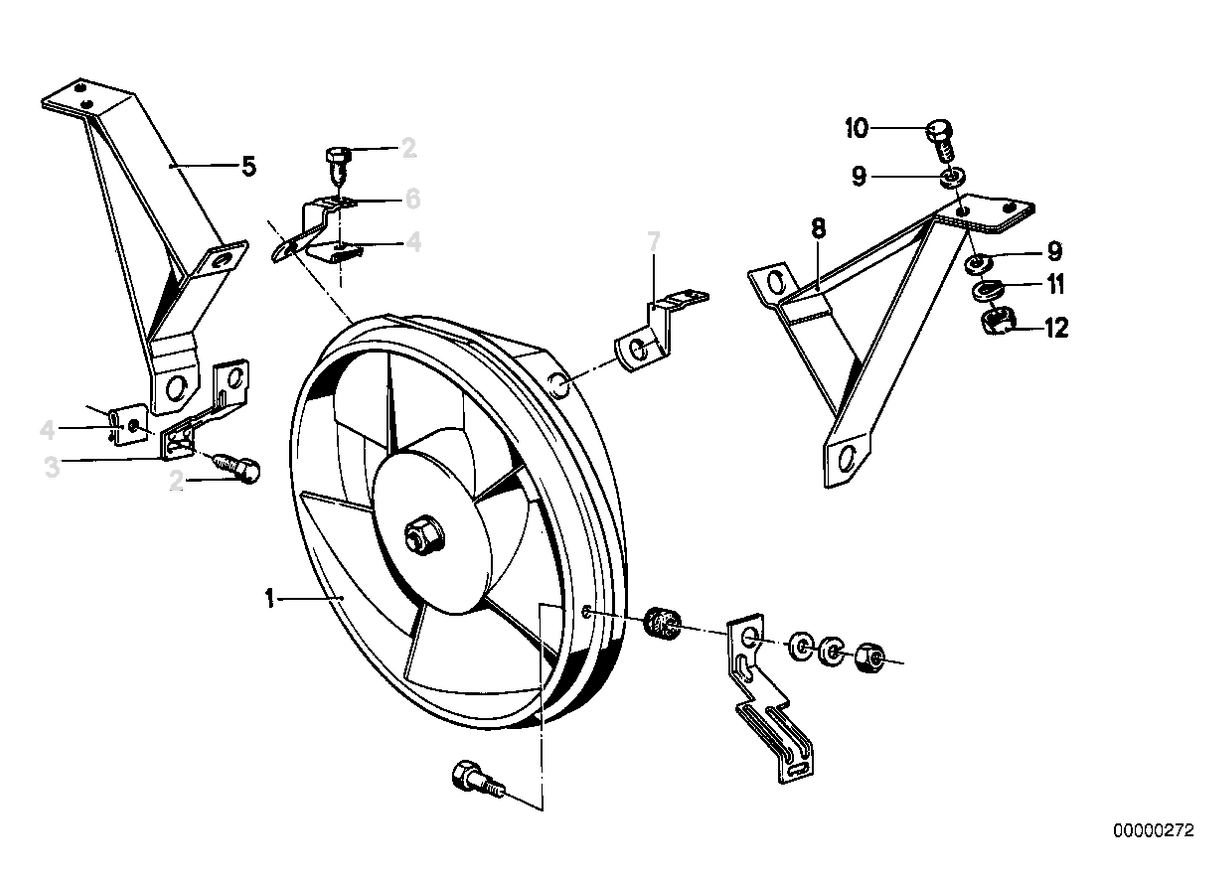 Bosch A/C Condenser Fan & Motor - 0 130 701 022 - For BMW E12 535i 1972-1981