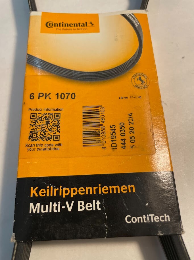 Continental Serpentine Belt - 6PK1070 / 03L903137 - For Audi, Volkswagen & More