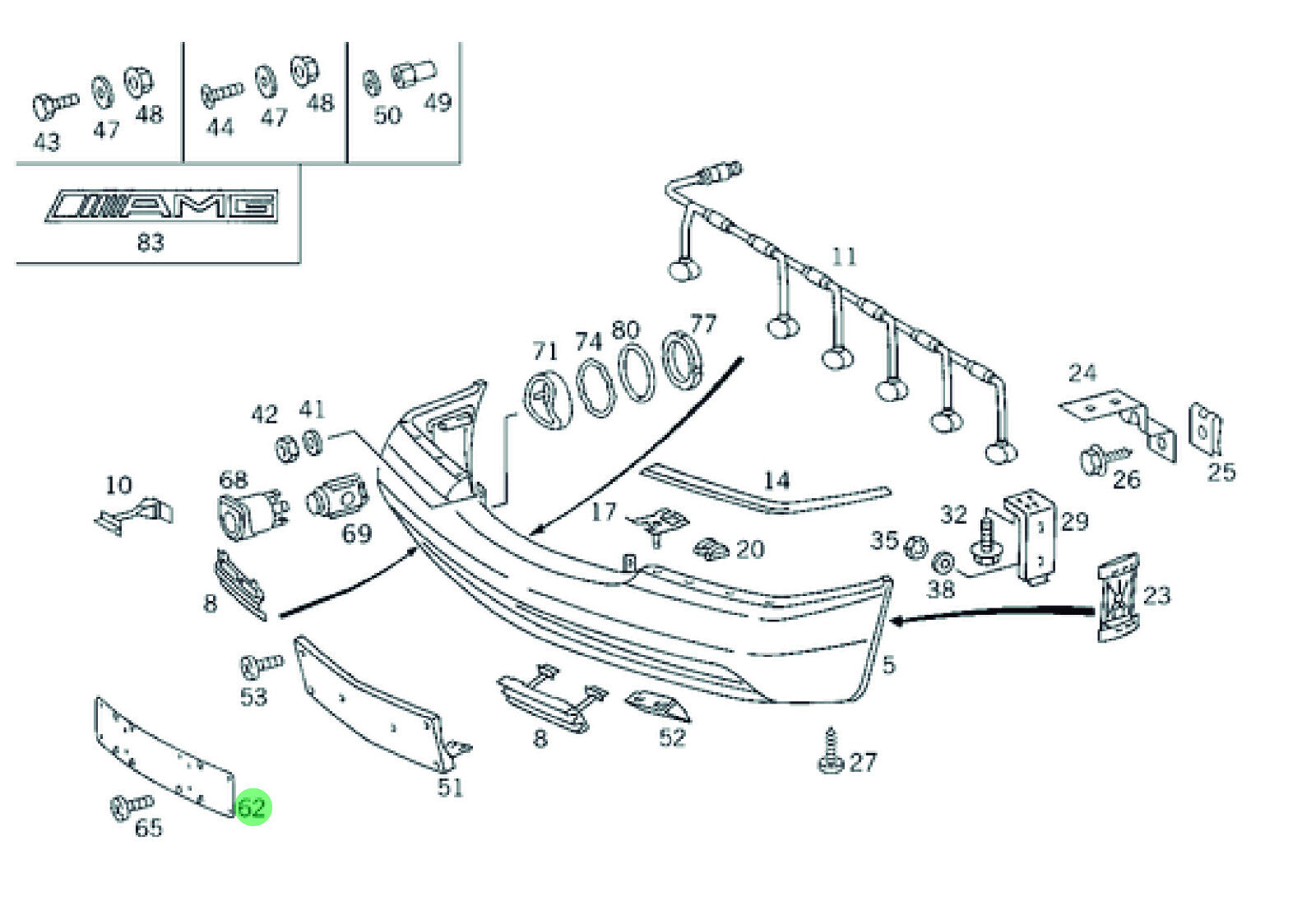 Mercedes-Benz Plate - 129-817-00-11 -For MBZ 300SD / 500SEC / 400SE & Others