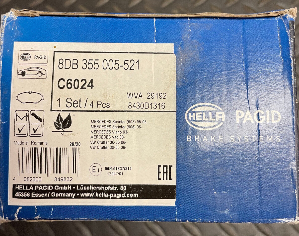Pagid Front Brake Pad Set - C6024 - Fits Mercedes-Benz Metris & Sprinter 250